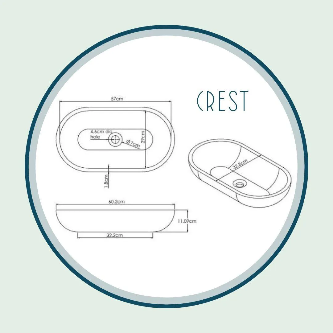 Azure Calm - Pastel Blue Coloured Bathroom Basin - Select your shape