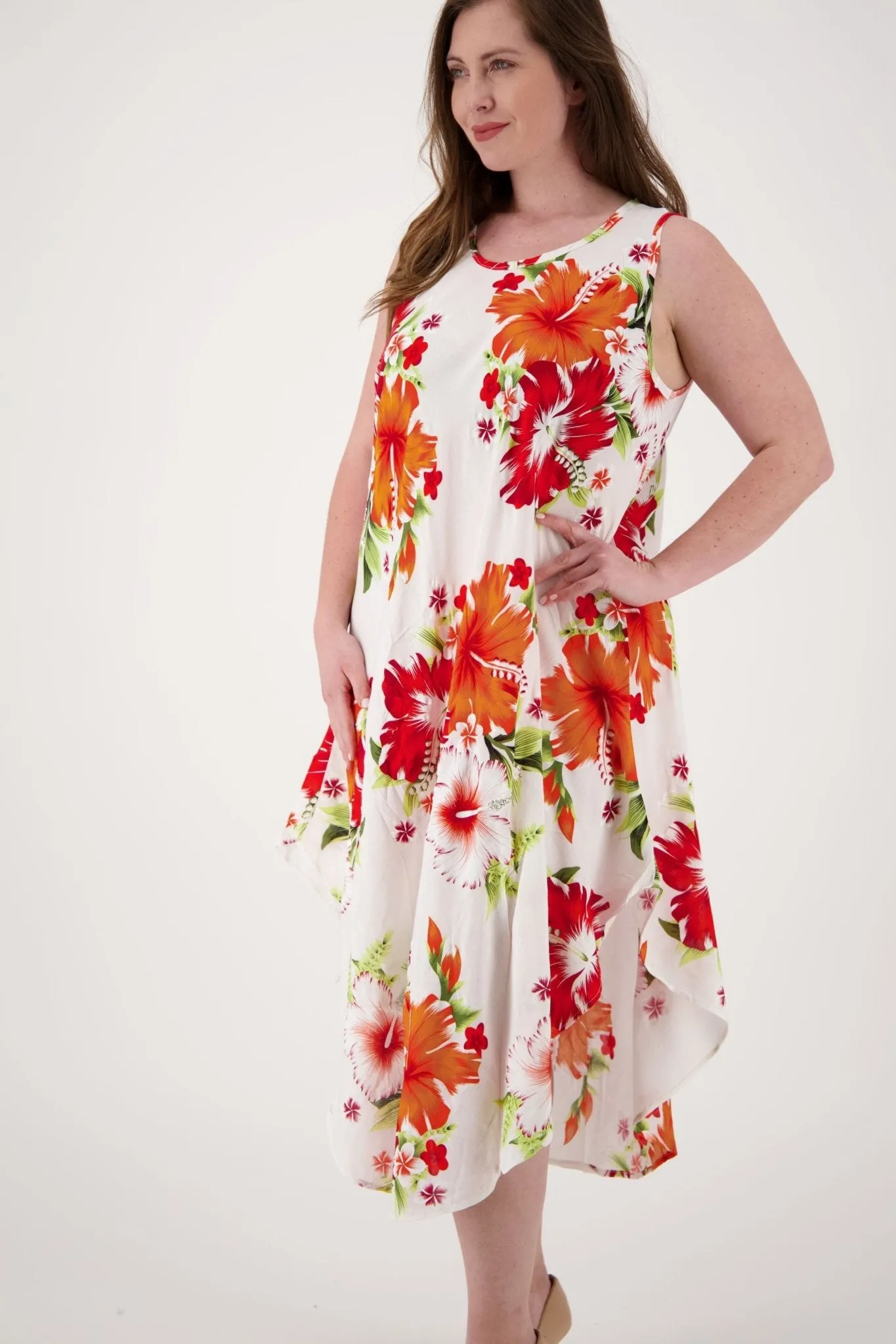 Floral Print Beach Dress One Size Fits Most TH-2501
