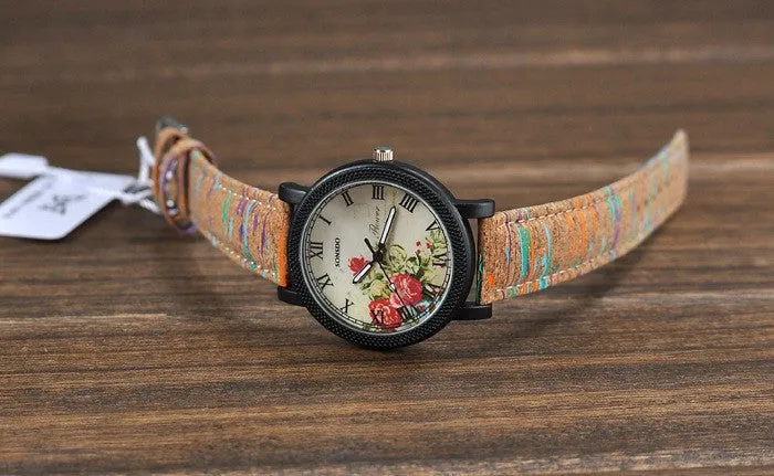 Geneva Vintage Retro Rivet Braided Genuine Leather Strap Women Wristwatches Bracelet Dress Watches Clock Thin Small Deer