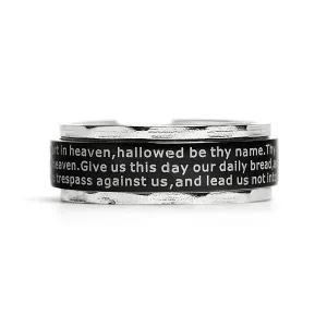 Highly Polished Stainless Steel Lord's Prayer Spinner Center Ring / SRJ1007