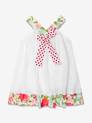 Selini Action Girls Sleeveless Beach Dress in White