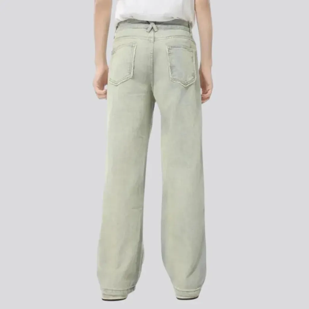 Vintage look medium rise men's jeans