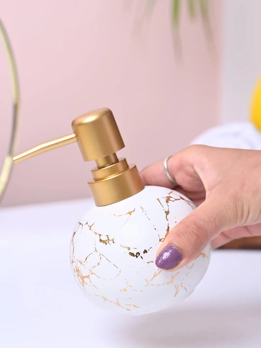 White Ceramic Soap Dispenser